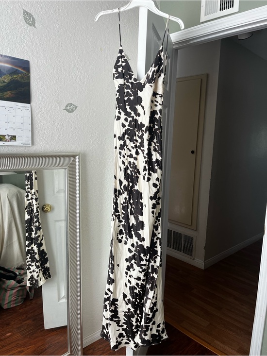 Zara Dresses & Skirts - Zara Black and White Spotted Maxi Slip Dress